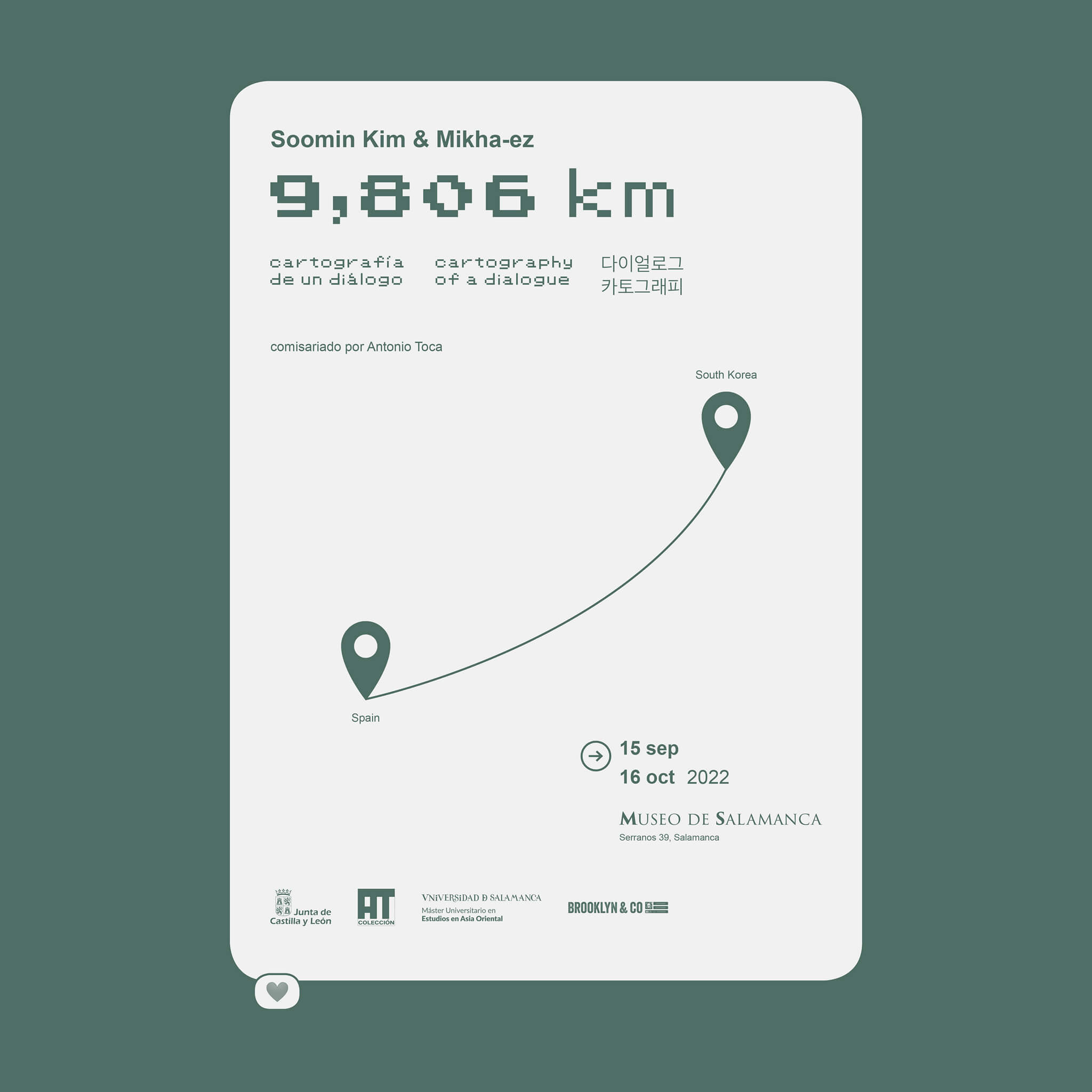 Museo de Salamanca | Soomin Kim & Mikha-ez. 9,806 km. Cartografía de un diálogo. | 15 de septiembre de 2022